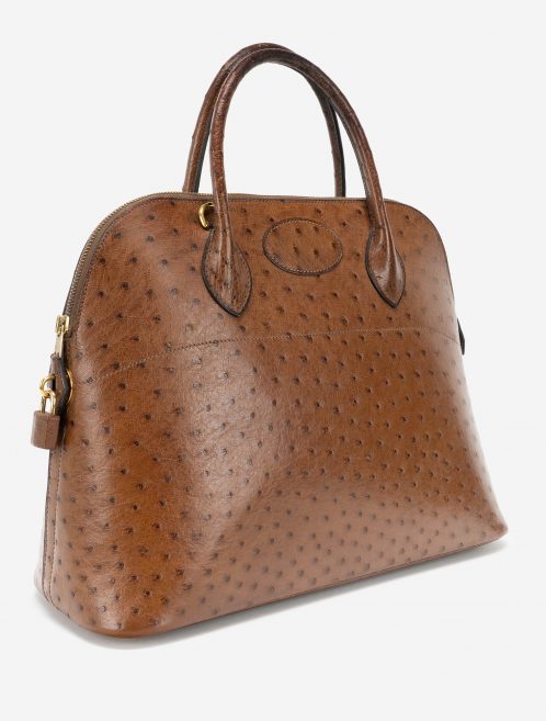 Hermès Vintage Bolide 37 Ostrich Tabacco Side