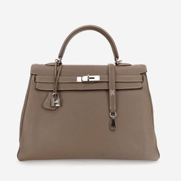 Hermès Kelly 35 Clemence Etoupe Front