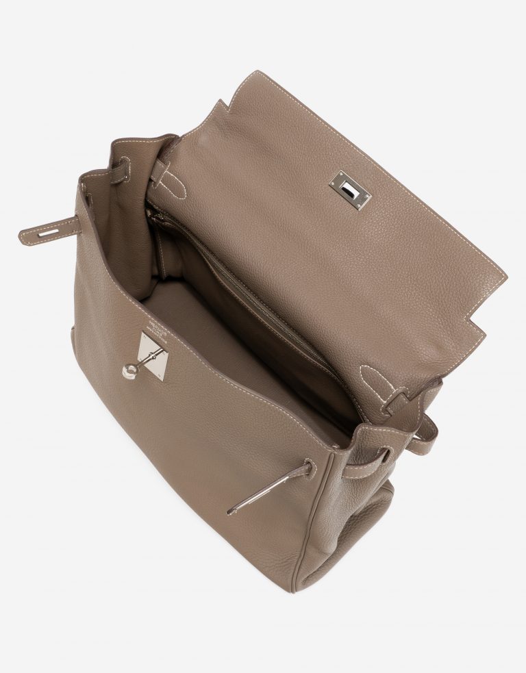 Hermès Kelly 35 Clemence Etoupe Inside