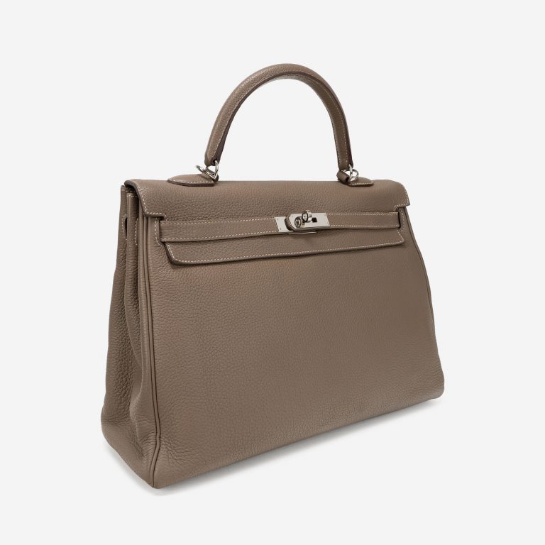 Hermès Kelly 35 Clemence Etoupe Front Side