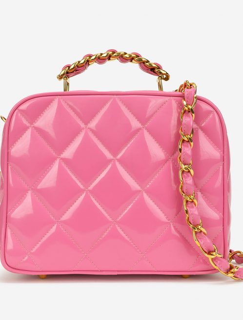 Chanel Vintage Vanity Case Patent Leather Pink Front