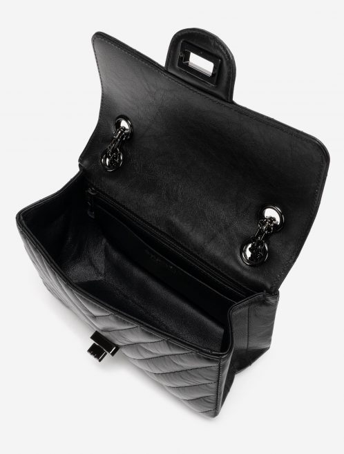 Chanel 2.55 Mini Rectangular So Black Chevron Lamb Open