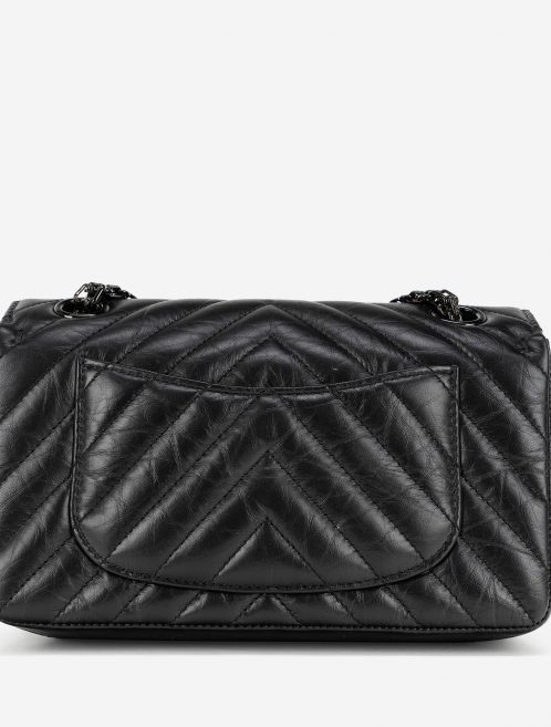 Chanel 2.55 Mini Rectangular So Black Chevron Lamb Back