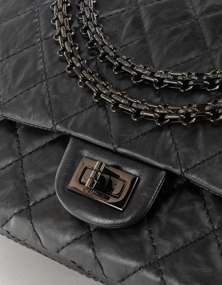 Chanel 2.55 226 So Black Aged Calfskin Hardware