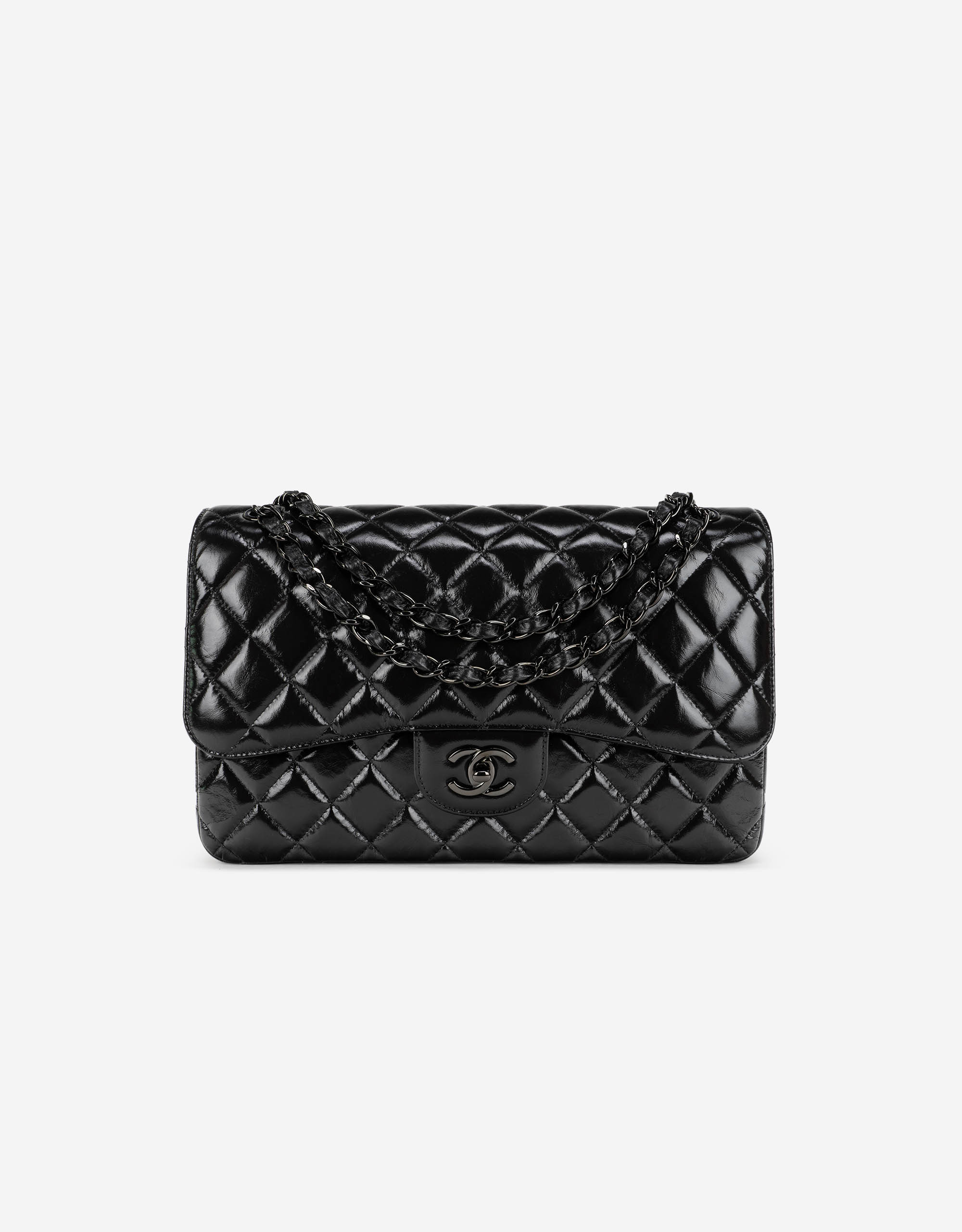 【品格漂う*エレガント】CHANEL ボストンバック SO BLACK Chanel Timeless Jumbo Patent So Black | SACLÀB