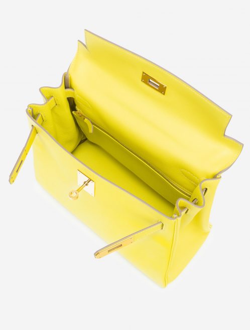 Hermès Kelly 28 Evercolor Lime GHW Open