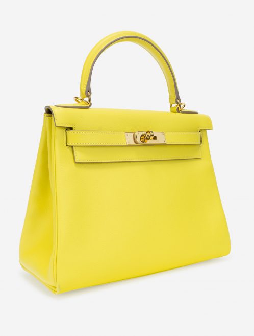 Hermès Kelly 28 Evercolor Lime GHW Side