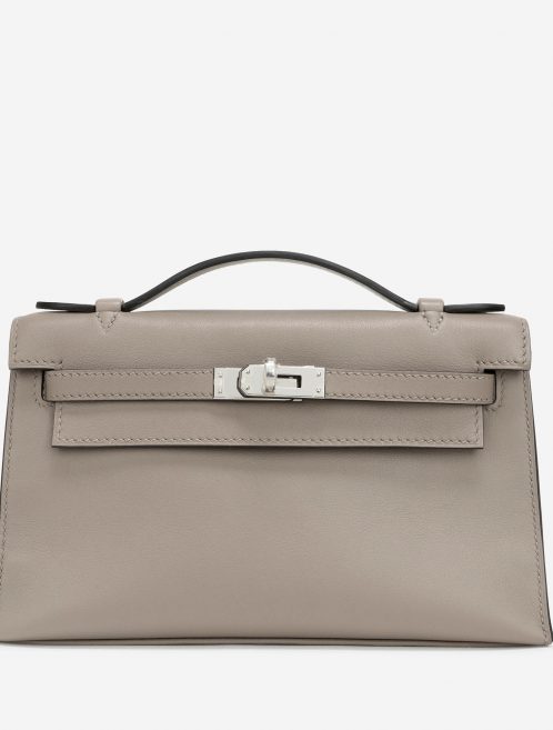 Hermès Kelly Pochette Swift Gris Asphalte Front