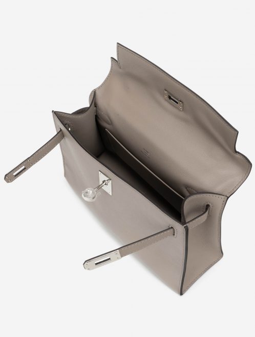 Hermès Kelly Pochette Swift Gris Asphalte Open