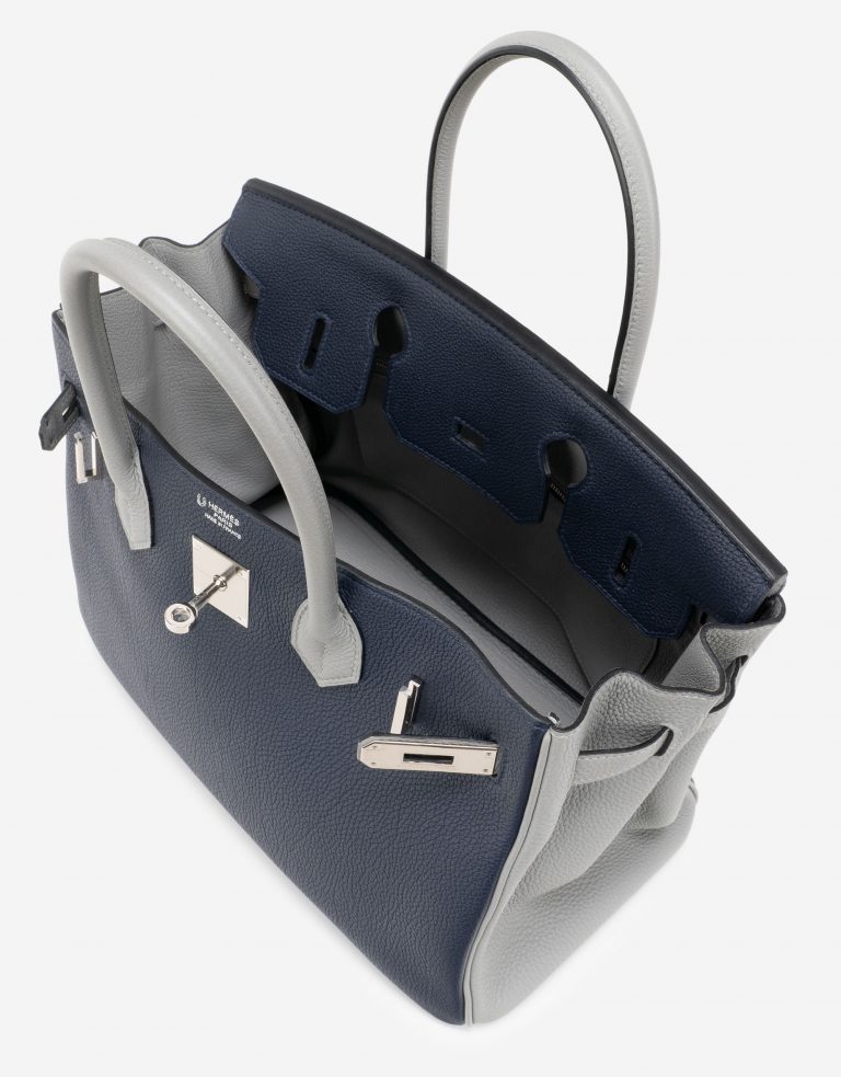 Hermès Birkin 30 Blue Encre Gris Mouette HSS Inside