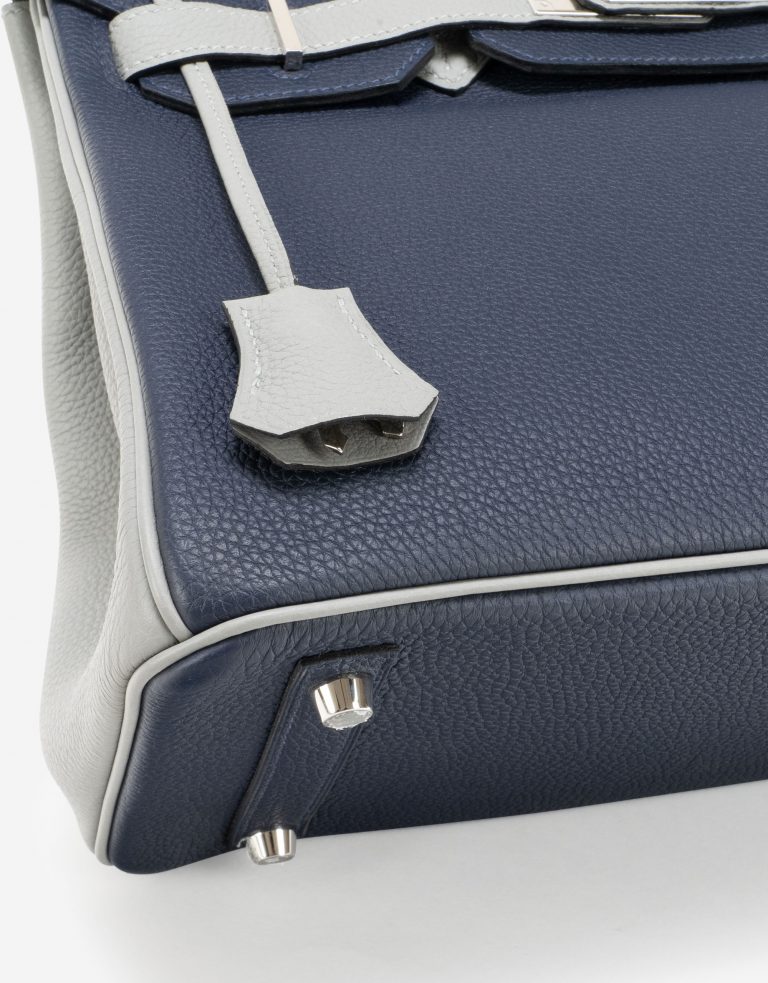 Hermès Birkin 30 Blue Encre Gris Mouette HSS Corner
