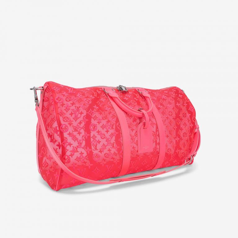 Pre-owned Louis Vuitton bag Keepall Large Mesh / Monogram Pink Pink Side Front | Sell your designer bag on Saclab.com
