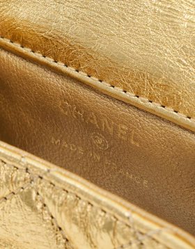 Chanel Gold Cracked Lambskin