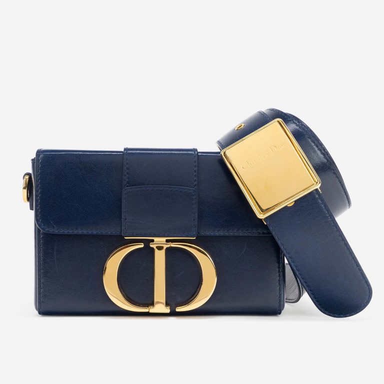 Dior 30 Montaigne Box Small Lamb Blue Indigo