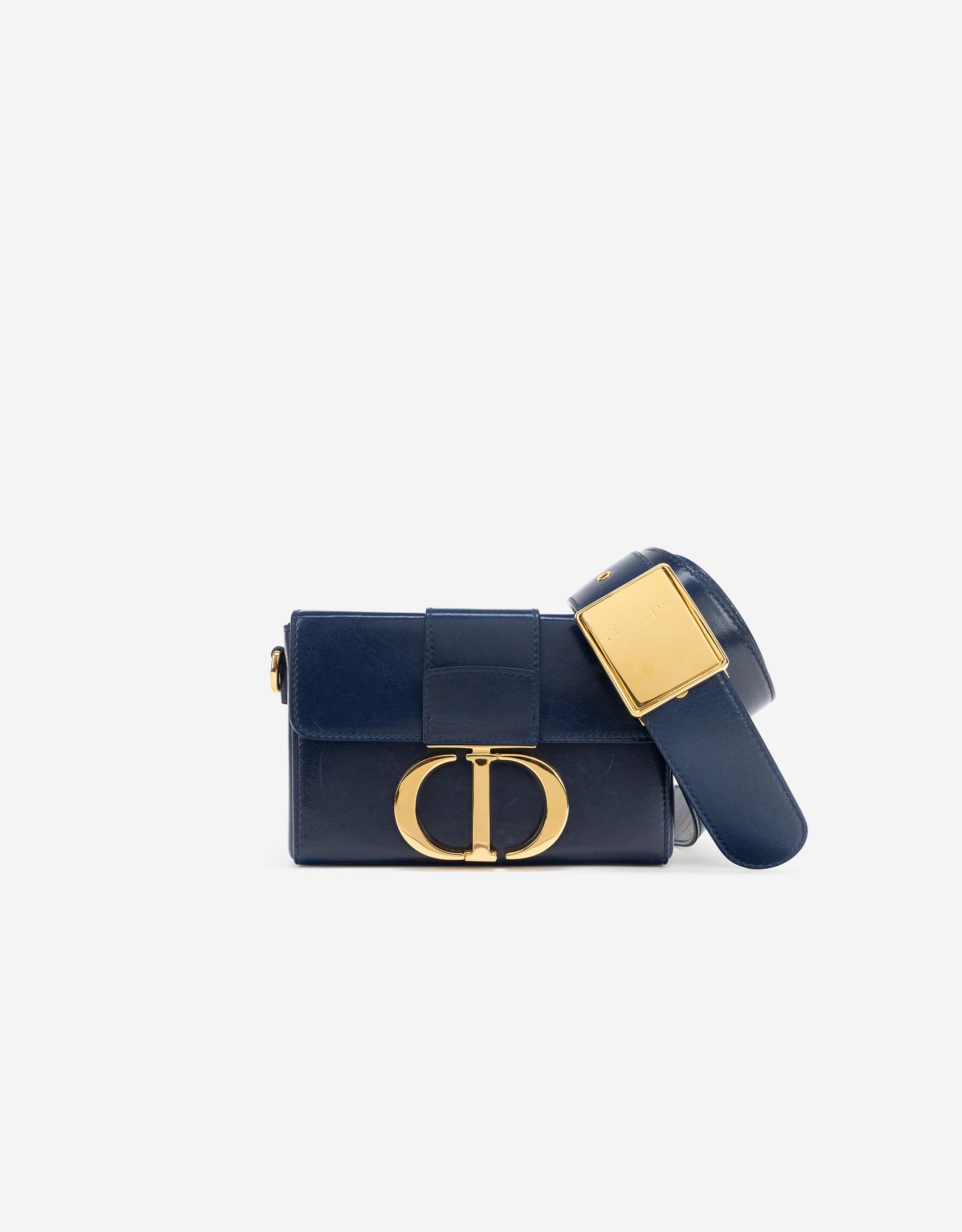 Dior 30 Montaigne Box Small Lamb Blue Indigo | SACLÀB