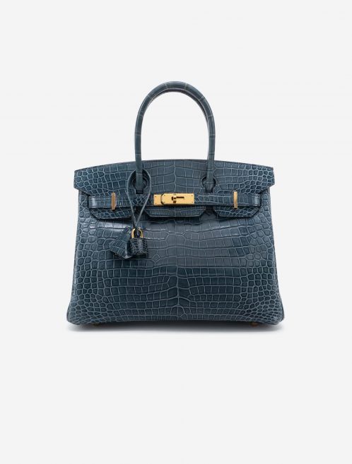 Hermès Birkin 30 Porosus Crocodile Blue Tempete