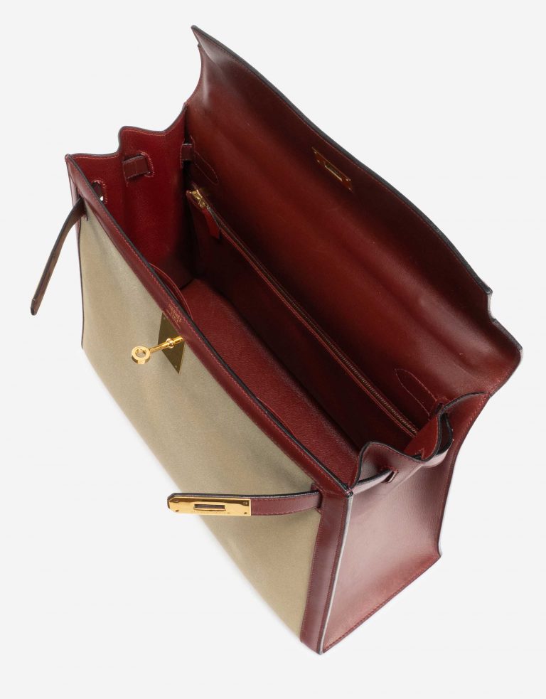 Hermès Kelly 35 Toile Canvas / Tadelakt Rouge H