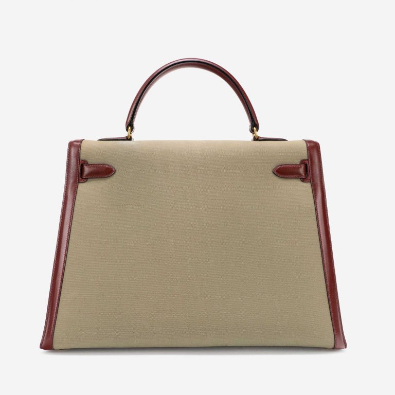 Hermès Kelly 35 Toile Canvas / Tadelakt Rouge H