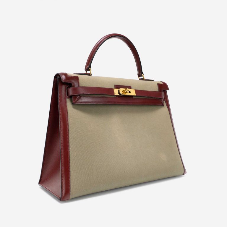 Hermès Kelly 35 Toile Canvas / Tadelakt Rouge H