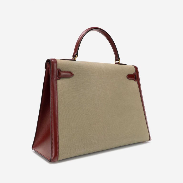 Hermès Kelly 35 Toile Canvas / Tadelakt Rouge H