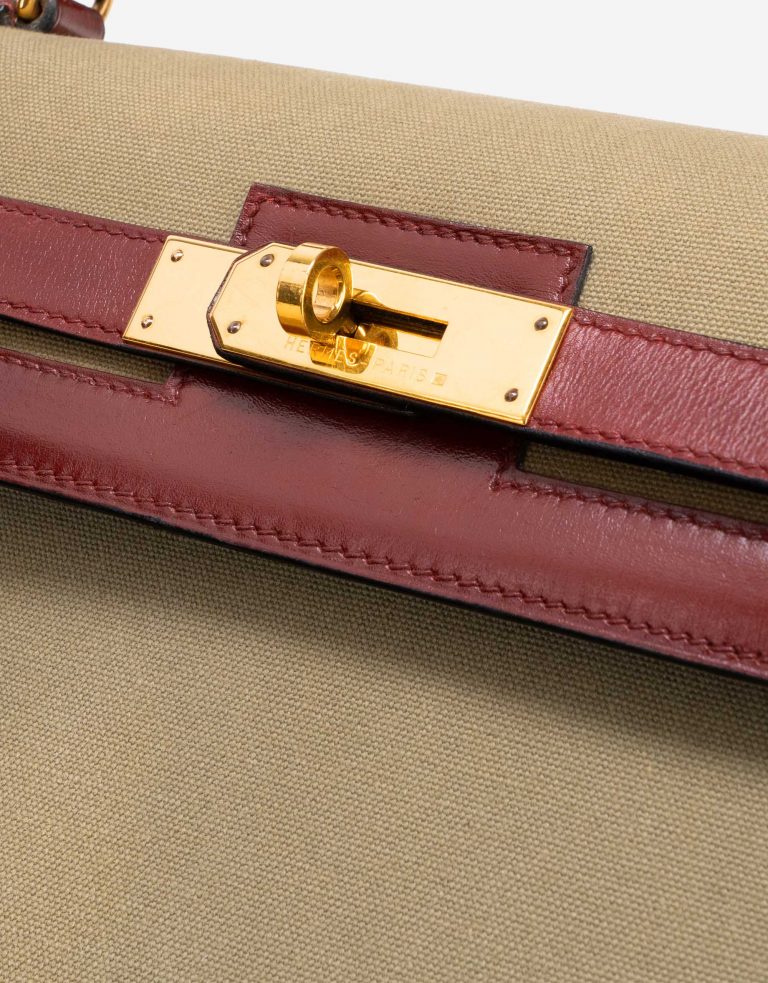 Hermès Kelly 35 Toile Canvas / Tadelakt Rouge H