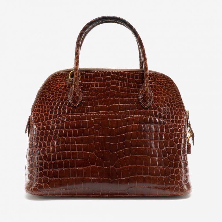 Hermès Bolide 31 Porosus Crocodile Brown