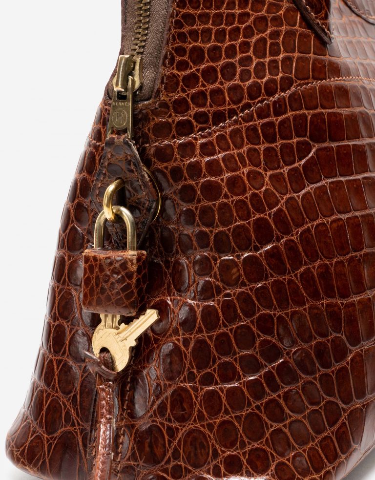 Hermès Bolide 31 Porosus Crocodile Brown