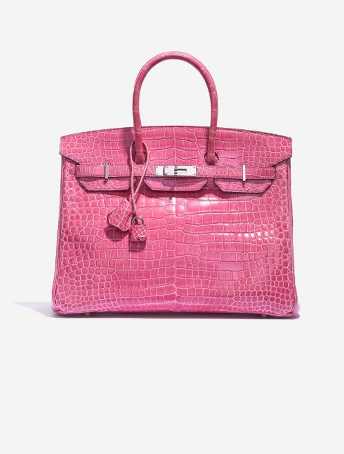Hermès Birkin 35 Porosus Crocodile Lisse Rose Tyrien Front