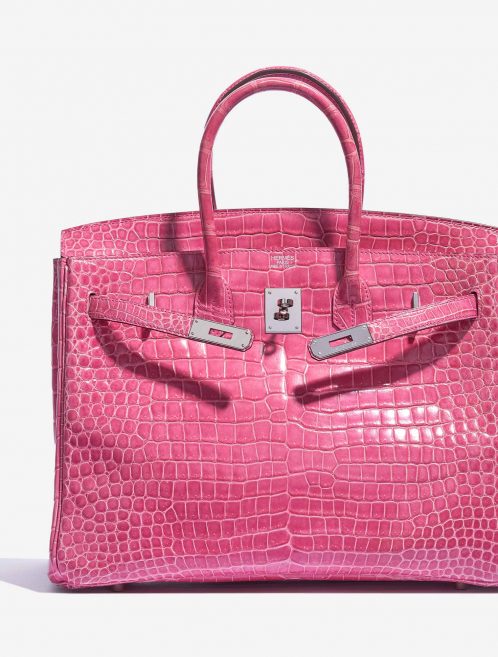 Hermès Birkin 35 Porosus Crocodile Lisse Rose Tyrien Front Open