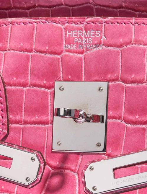 Hermès Birkin 35 Porosus Crocodile Lisse Rose Tyrien Palladium Hardware