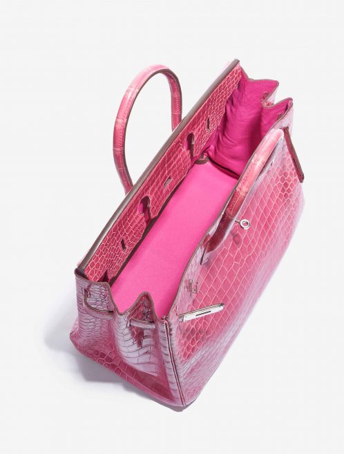 Hermès Birkin 35 Porosus Crocodile Lisse Rose Tyrien Inside
