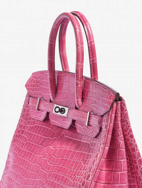 Hermès Birkin 35 Porosus Crocodile Lisse Rose Tyrien Side
