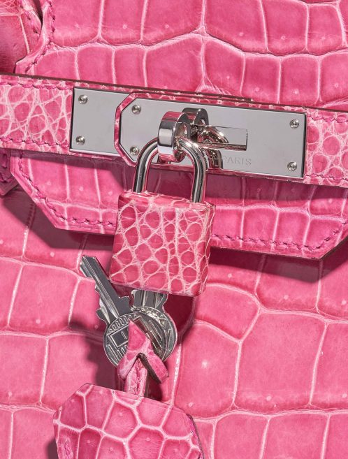 Pre-owned Hermès bag Birkin 35 Porosus Crocodile Lisse Rose Tyrien Pink | Sell your designer bag on Saclab.com