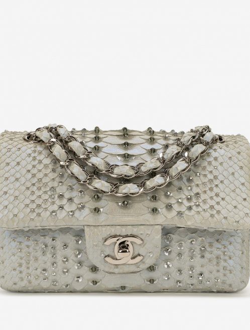 Chanel Timeless Small Python Silver