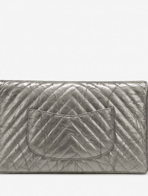 Chanel Timeless Clutch Lamb Chevron Silver