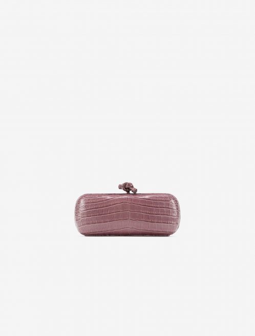 Bottega Veneta Stretch Knot Clutch Crocodile Violet