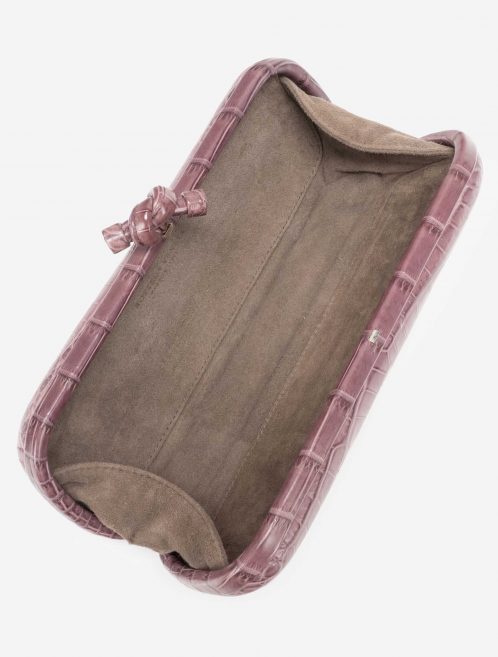 Bottega Veneta Stretch Knot Clutch Crocodile Violet