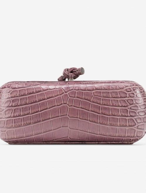 Bottega Veneta Stretch Knot Clutch Crocodile Violet