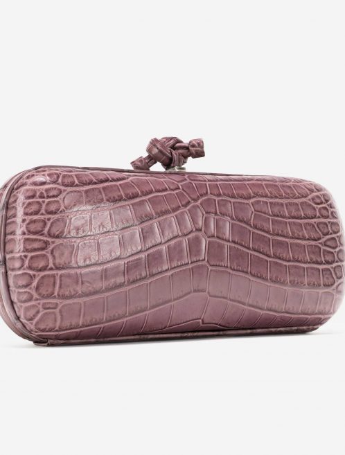 Bottega Veneta Stretch Knot Clutch Crocodile Violet