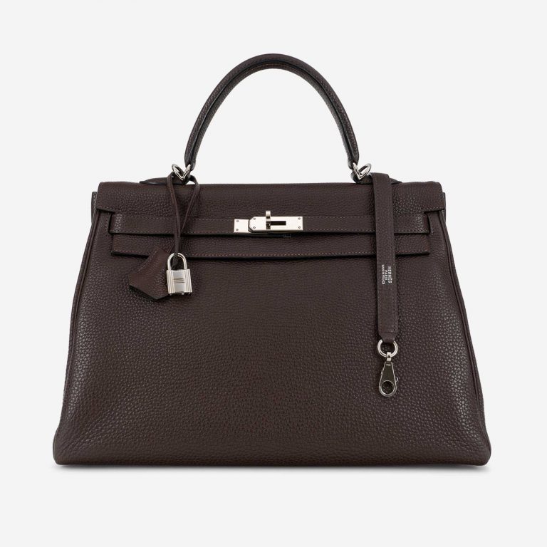 Hermès Kelly 35 Clemence Chocolate
