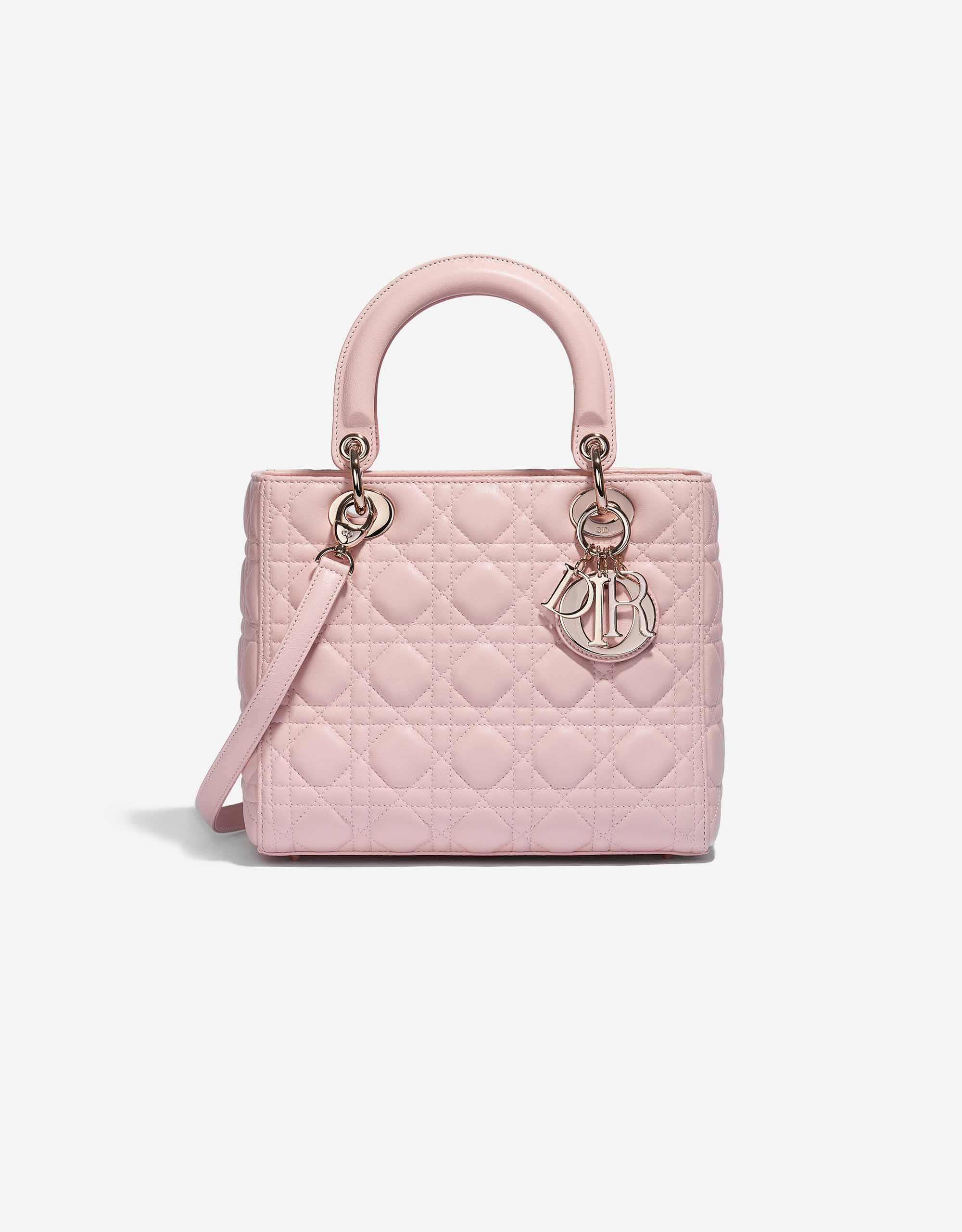 Dior Lady Medium Handbag Lambskin Rose SACLÀB