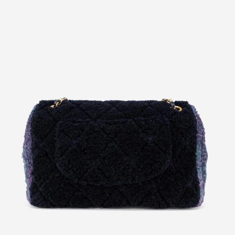 Chanel Timeless Small Shearling / Tweed Blue