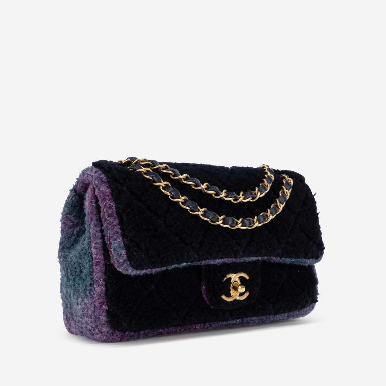 Chanel Timeless Small Shearling / Tweed Blue