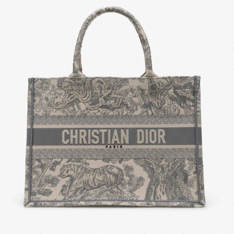 Dior Book Tote Small Toile Beige / Grey