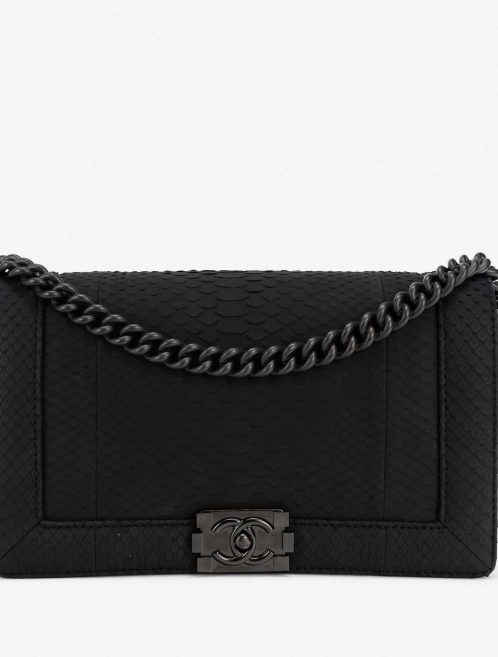 Chanel Boy Medium Python So Black