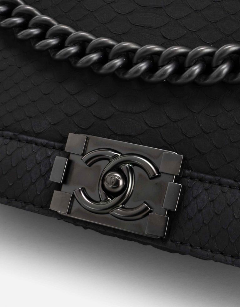Chanel Boy Medium Python So Black
