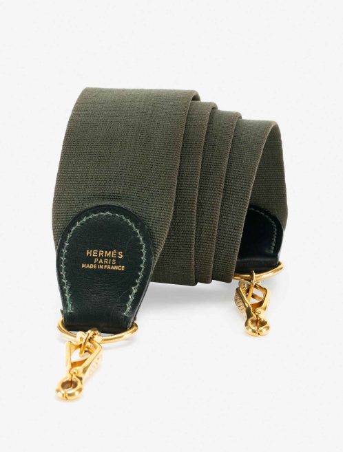 Hermès Shoulder Strap Canvas / Box Vert Anglais