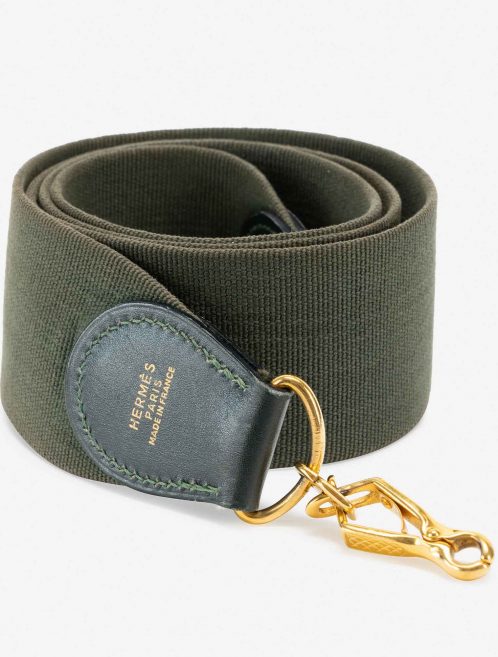 Hermès Shoulder Strap Canvas / Box Vert Anglais