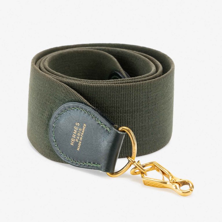 Hermès Shoulder Strap Canvas / Box Vert Anglais