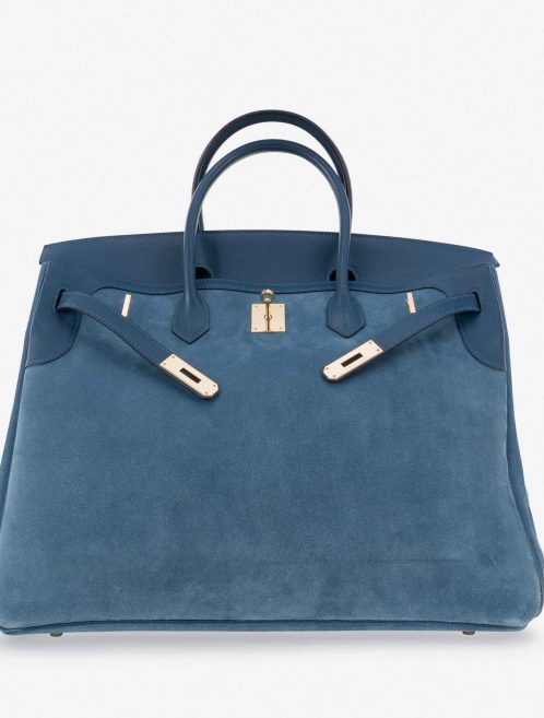 Hermès Birkin 40 Suede Grizzly Blue Thalassa